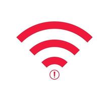 geen draadloos netwerk teken symbool pictogram rode kleur. geen wifi-pictogram vector