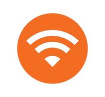 draadloos of wifi netwerk teken symbool pictogram oranje kleur vector