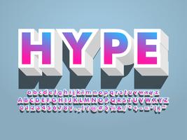 Hype Kleurrijke Gradient Modern Art Font vector