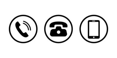 telefoon pictogram vector. set van platte telefoon en mobiele telefoon symbool collectie
