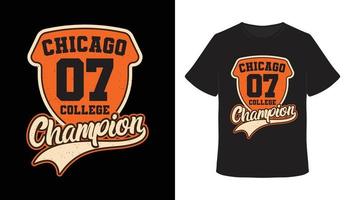 chicago nul zeven college kampioen typografie t-shirtontwerp vector