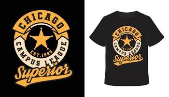 chicago campus league superieure typografie t-shirt ontwerp vector