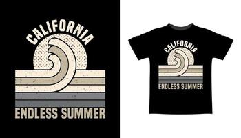 Californië eindeloze zomer typografie t-shirt ontwerp vector