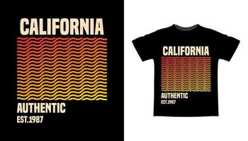 Californië typografie met abstract patroon t-shirt design vector