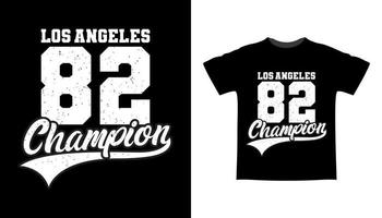 los angeles tweeëntachtig kampioen typografie t-shirtontwerp vector