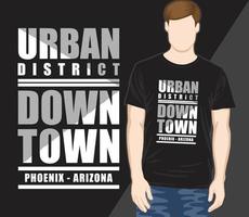stadsdistrict down town phoenix arizona modern typografie t-shirtontwerp vector