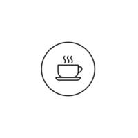 koffiekopje logo pictogram vector in lijnstijl