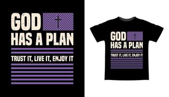 god heeft een plan typografie t-shirt ontwerp vector