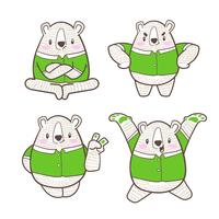schattige kleine beer cartoon doodle vector