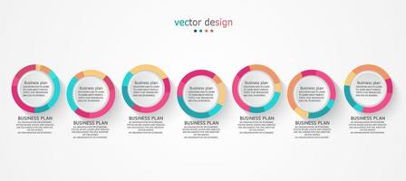 tijdlijn infographic sjabloon presentatie bedrijfsidee met pictogrammen, opties of stappen. infographics voor zakelijke ideeën kunnen worden gebruikt voor gegevensafbeeldingen, stroomdiagrammen, websites, banners. vector