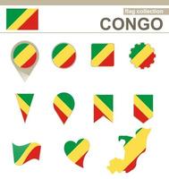 congo vlag collectie vector