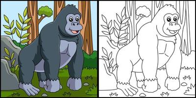 gorilla kleurplaat vectorillustratie vector