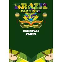braziliaanse carnaval partij poster achtergrond. post achtergrond, spandoek poster, muziek evenement poster en feest vector