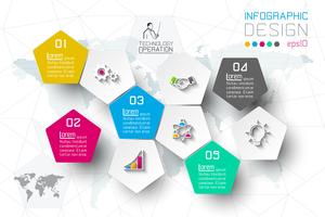 Zakelijke stap opties en abstracte infographics nummer opties sjabloon. vector