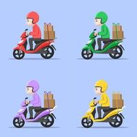 levering motor jongen set kleur vectorillustratie vector