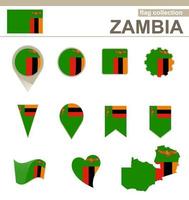 Zambia vlag collectie vector