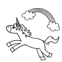 doodle stijl illustratie hand getekend van eenhoorn geïsoleerd op een witte achtergrond vector