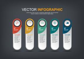 infographic elementenontwerp met 5 opties vector