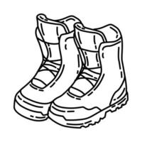 winter snowboardschoenen voor kinderen icoon. doodle hand getrokken of schets pictogramstijl. vector