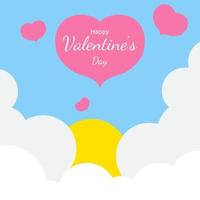 Valentijnsdag wenskaart ontwerpsjabloon met cloud.vector afbeelding vector