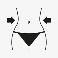 pictogram voor gewichtsverlies. slanke vrouwelijke taille vectorillustratie geïsoleerd op een witte achtergrond. vector