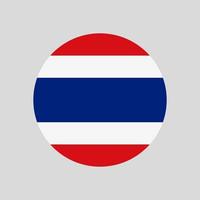 ronde Thaise vlag vector pictogram geïsoleerd op een witte achtergrond. de vlag van thailand in een cirkel.