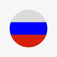 ronde Russische vlag vector pictogram geïsoleerd op een witte achtergrond. de vlag van rusland in een cirkel.