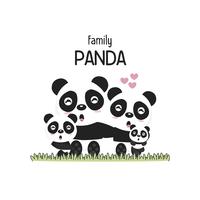 Leuke Panda Familie Vader, moeder en baby. vector