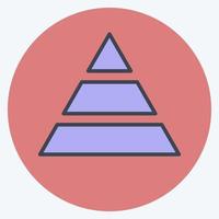 piramidegrafiekpictogram in trendy kleurpartnerstijl geïsoleerd op zachte blauwe achtergrond vector