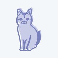huisdier kat pictogram in trendy tweekleurige stijl geïsoleerd op zachte blauwe achtergrond vector