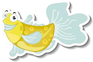 schattige vis zee dier cartoon sticker vector