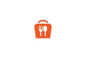 eenvoudige minimalistische voedselzak voor restaurantbezorgservice logo ontwerp vector