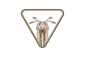 retro vintage harley davidson motorfiets voor biker club logo ontwerp vector