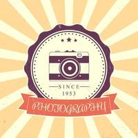 fotografie, fotograaf vintage logo, embleem, fotografie bord met retro camera, vectorillustratie vector