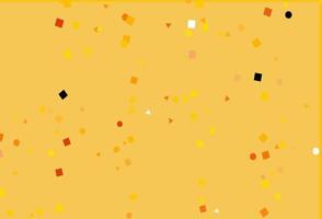 lichtgeel, oranje vectorsjabloon met kristallen, cirkels, vierkanten. vector