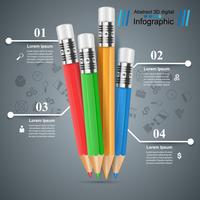 Potlood, onderwijs pictogram. Zakelijke infographic. vector