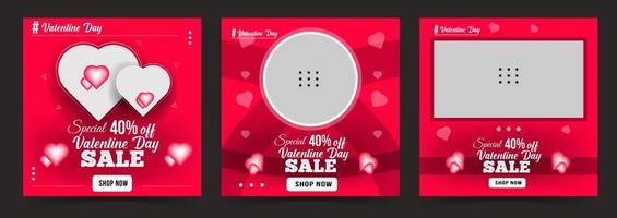 Valentijnsdag verkoop social media post sjabloon gratis vector