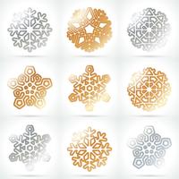 Sneeuwvlok sjabloon set vector