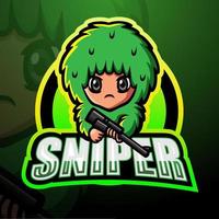 sniper boy mascotte logo ontwerp vector