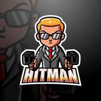 maffia hitman mascotte esport logo ontwerp vector