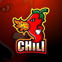 chili mascotte esport logo ontwerp vector