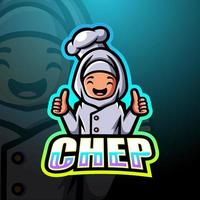 moslim vrouwelijke chef-kok mascotte ontwerp vector