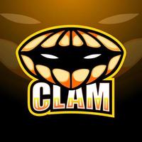 clam mascotte esport logo ontwerp vector