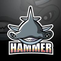 hamerhaai mascotte esport logo ontwerp vector
