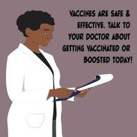 vraag uw arts naar de veiligheid van vaccins en boosters vector