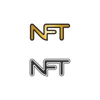 nft letter en lettertype technologie lijn icon set crypto pictogram of logo zakelijke symbool vectorillustratie vector