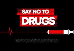 zeg nee tegen drugsachtergrond internationale dag tegen drugsmisbruik vector