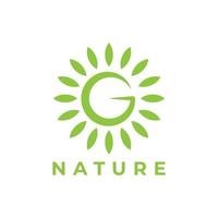 letter g natuur blad logo ontwerp vector