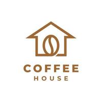 koffieboon huis logo ontwerp vector