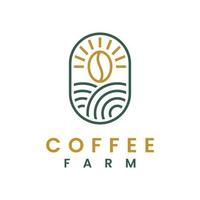 koffie boerderij lijn logo ontwerp vector
